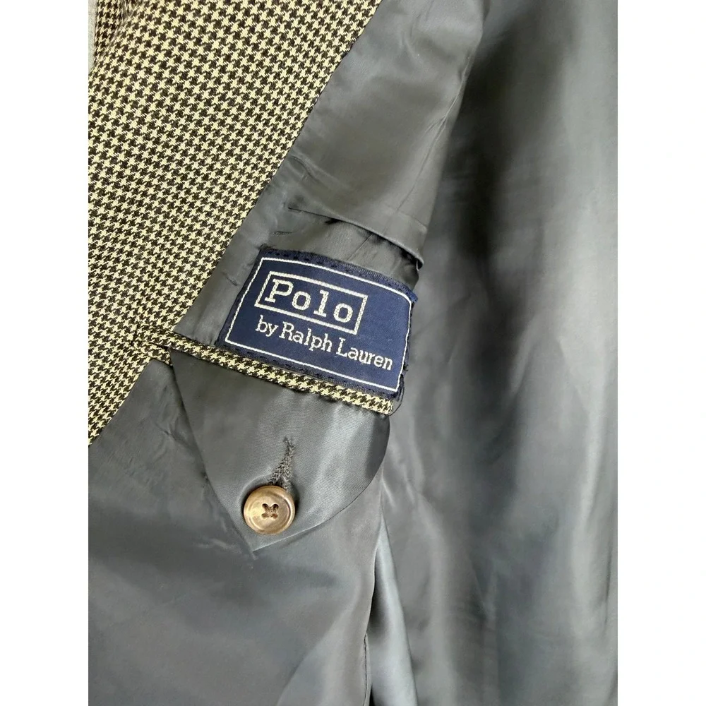 Polo Ralph Lauren Mens 41R‎ Brown Houndstooth Blazer Sport Coat USA Made